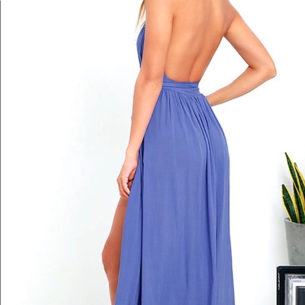 purple deep V wrap maxi dress - Picture 4 of 5